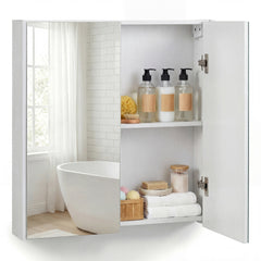 Medicine Cabinet with Mirror Wall Mounted Bathroom Cabinet-White