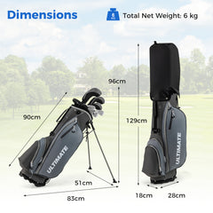 Men's Right Handed Complete Golf Clubs Set-Grey