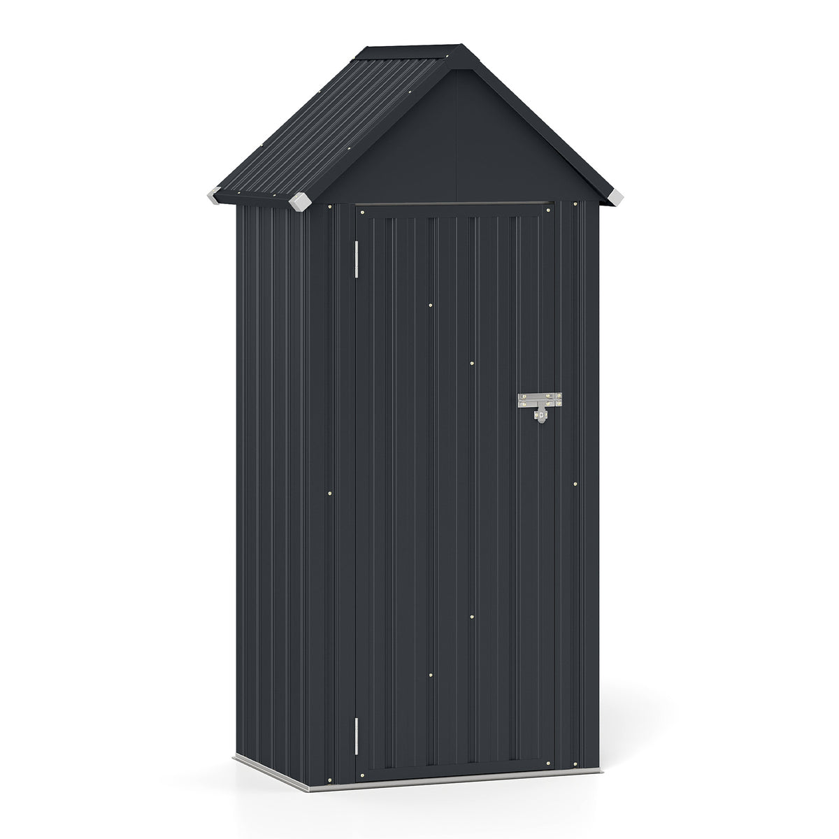 Metal Garden Tool Shed with 3 Adjustable Shelves-Dark Grey