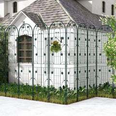 2 Pack 220 cm x 50 cm Metal Garden Trellis for Climbing Plants-Green