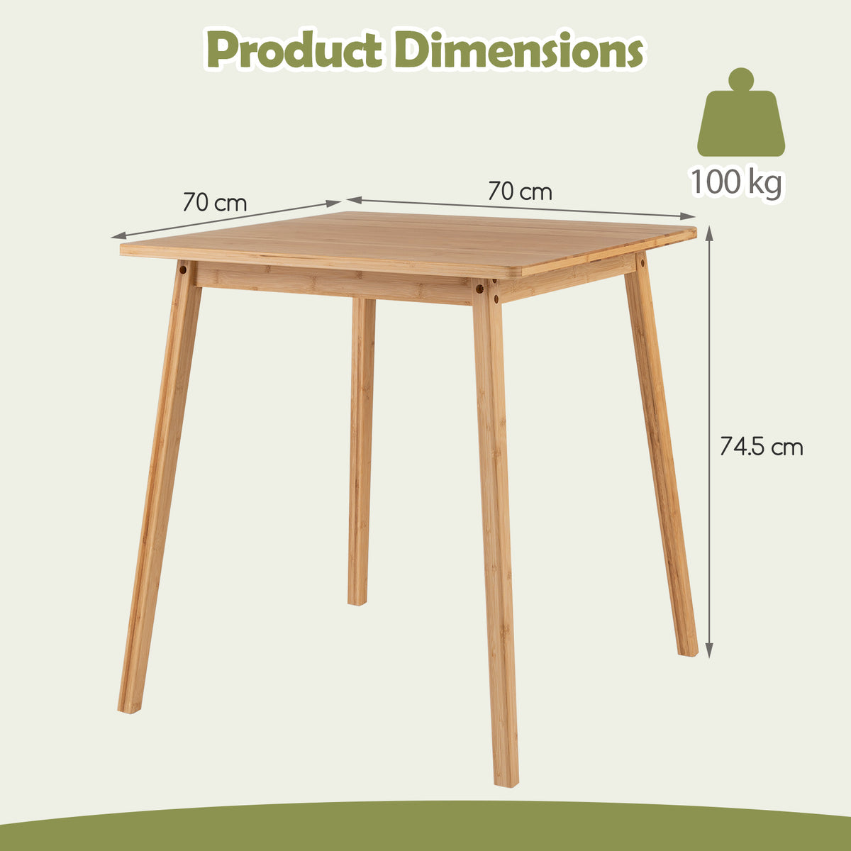 Mid Century Modern Kitchen Table for Dining Room Living Room or Apartment-Natural