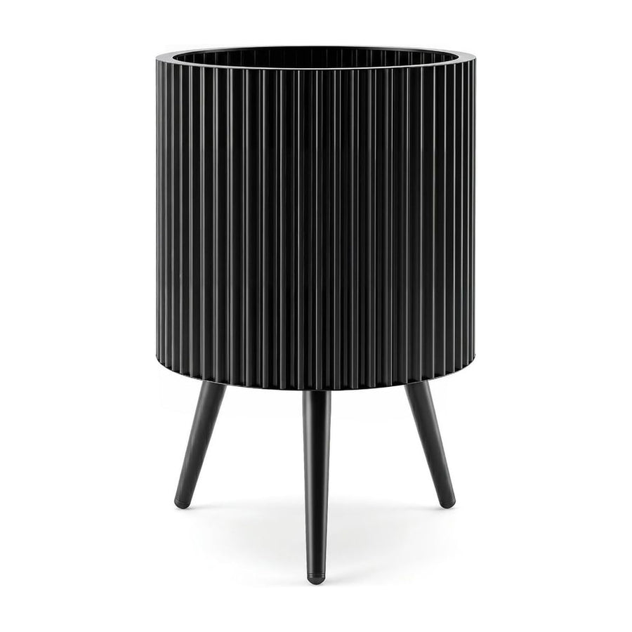 Mid-Century Modern Plant Pot with Built-in Drainage Holes and Stand-S