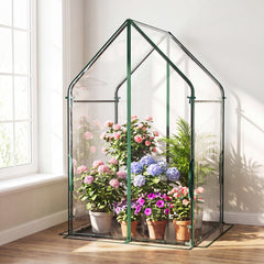 Mini Green House Metal Frame with Waterproof Bottom Mat and Wind Ropes-L