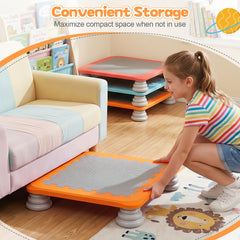 Mini Trampoline for Kids with Removable and Non-Slip Foot Pads-Orange