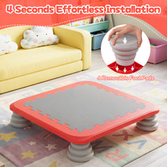 Mini Trampoline for Kids with Removable and Non-Slip Foot Pads-Red