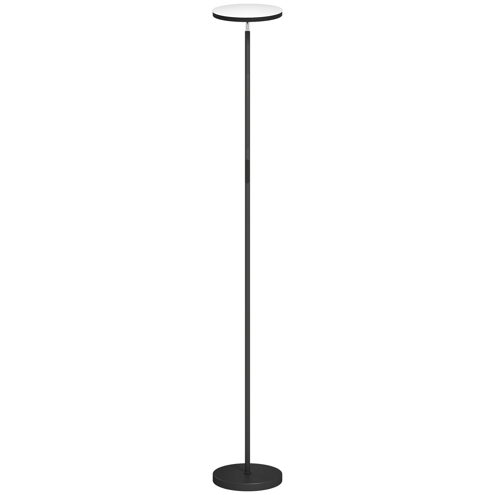 HOMCOM RGB Uplighter Floor Lamp, Tall Dimmable Standing Lamp with Remote & Touch Control, 350Â° Rotatable Head for Living Room Bedroom, 2700K-6000K Colour Temperatures, Black