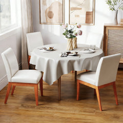 Modern Kitchen Chair Set of 2 with Rubber Wood Legs and Padded Seat-Beige