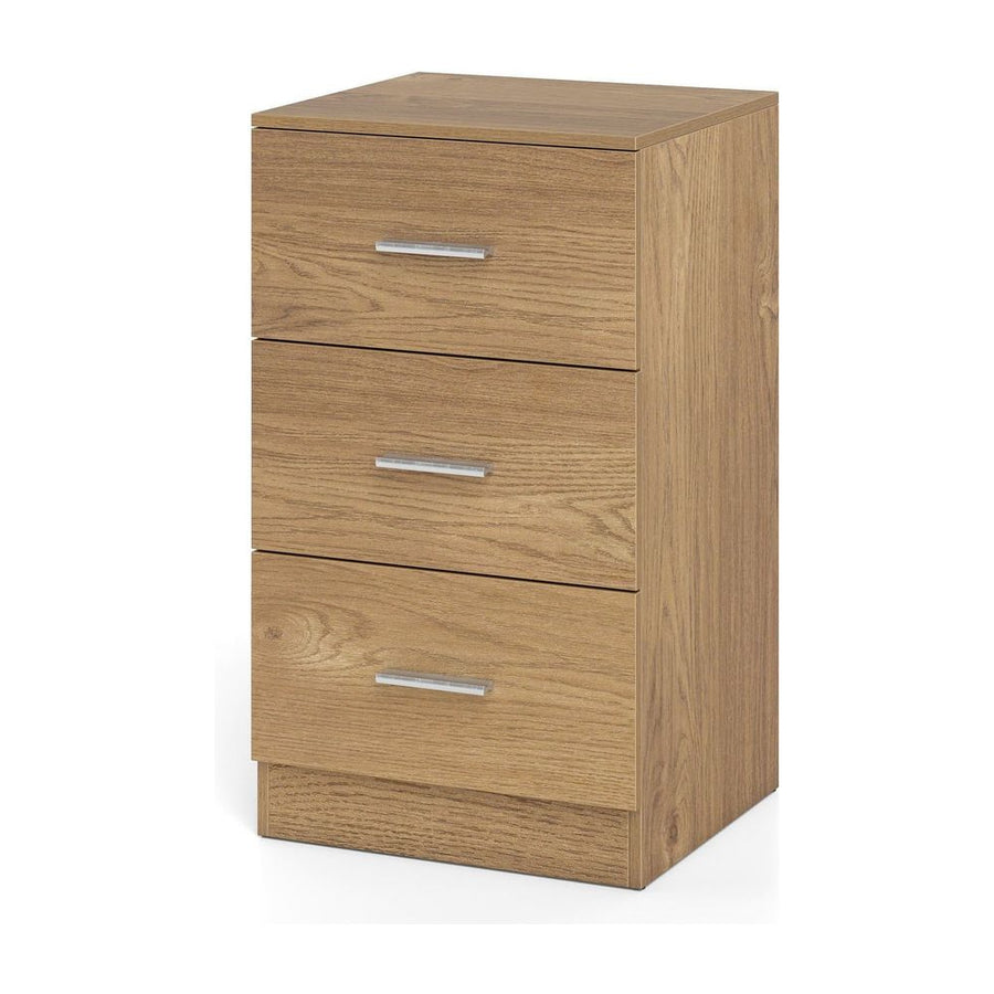 Modern Nightstand End Table with 3 Storage Drawers 2 Anti-tip Kits-Natural