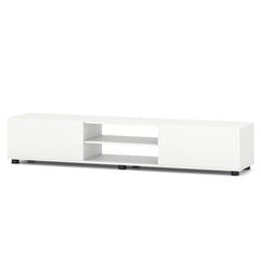 Modern TV Stand for up to 70" TVs with 2 Doors and Open Shelves-White