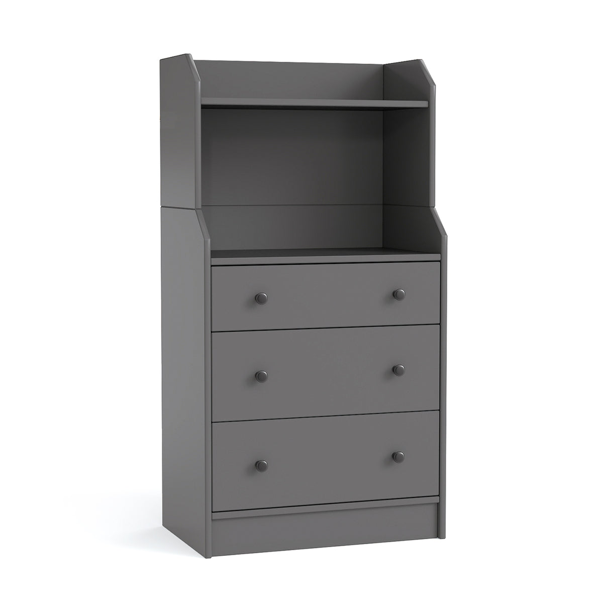 Modern Chest of Drawers Dresser with Shelves-Grey