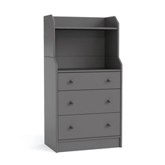 Modern Chest of Drawers Dresser with Shelves-Grey