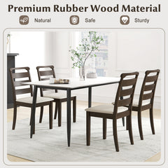 Modern Dining Chair Set of 2 Upholstered Farmhouse Chairs with Rubber Wood Frame-Walnut