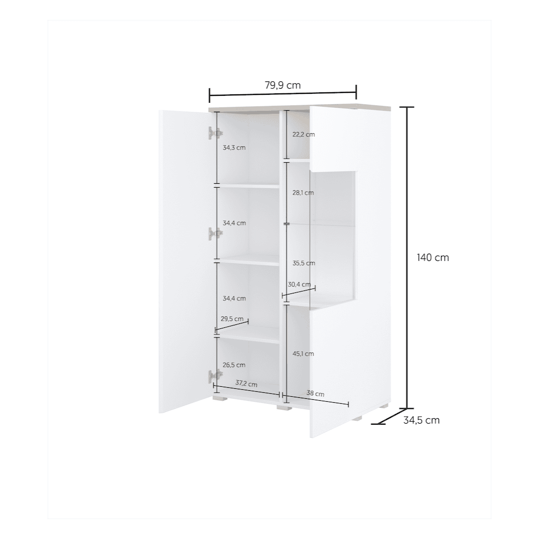 Modo Tall Display Cabinet 80cm