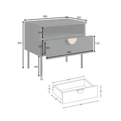 Mond Bedside Table 50cm