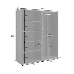Mond Hinged Door Wardrobe 180cm