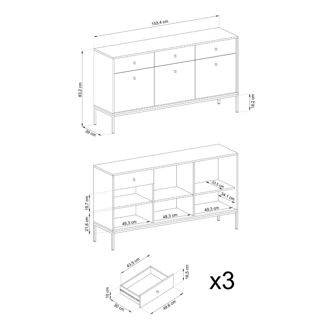 Mono Large Sideboard Cabinet 154cm