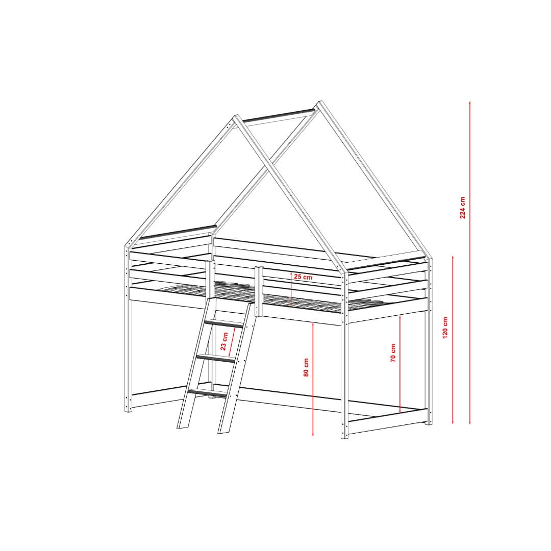 Moon Wooden Loft Bed