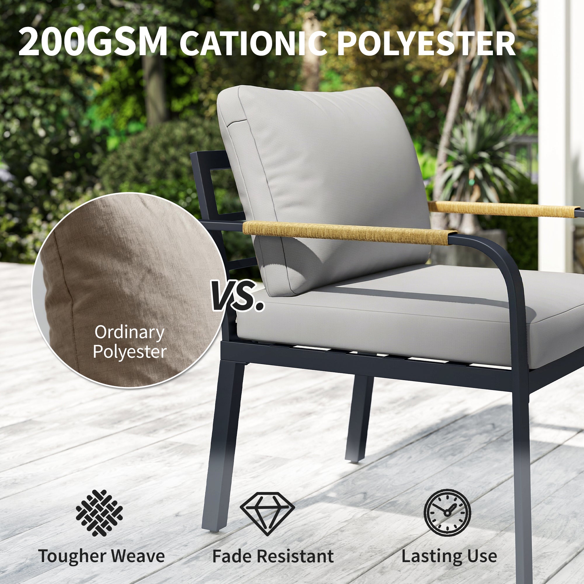 Outsunny 7 Seater Garden Furniture Set, Metal Garden Sofa Set with Cushions, Outdoor Furniture Conversation Sets, Light Grey