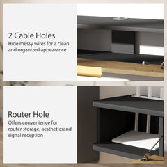 HOMCOM 120 cm Floating TV Stand with Storage - Charcoal Grey