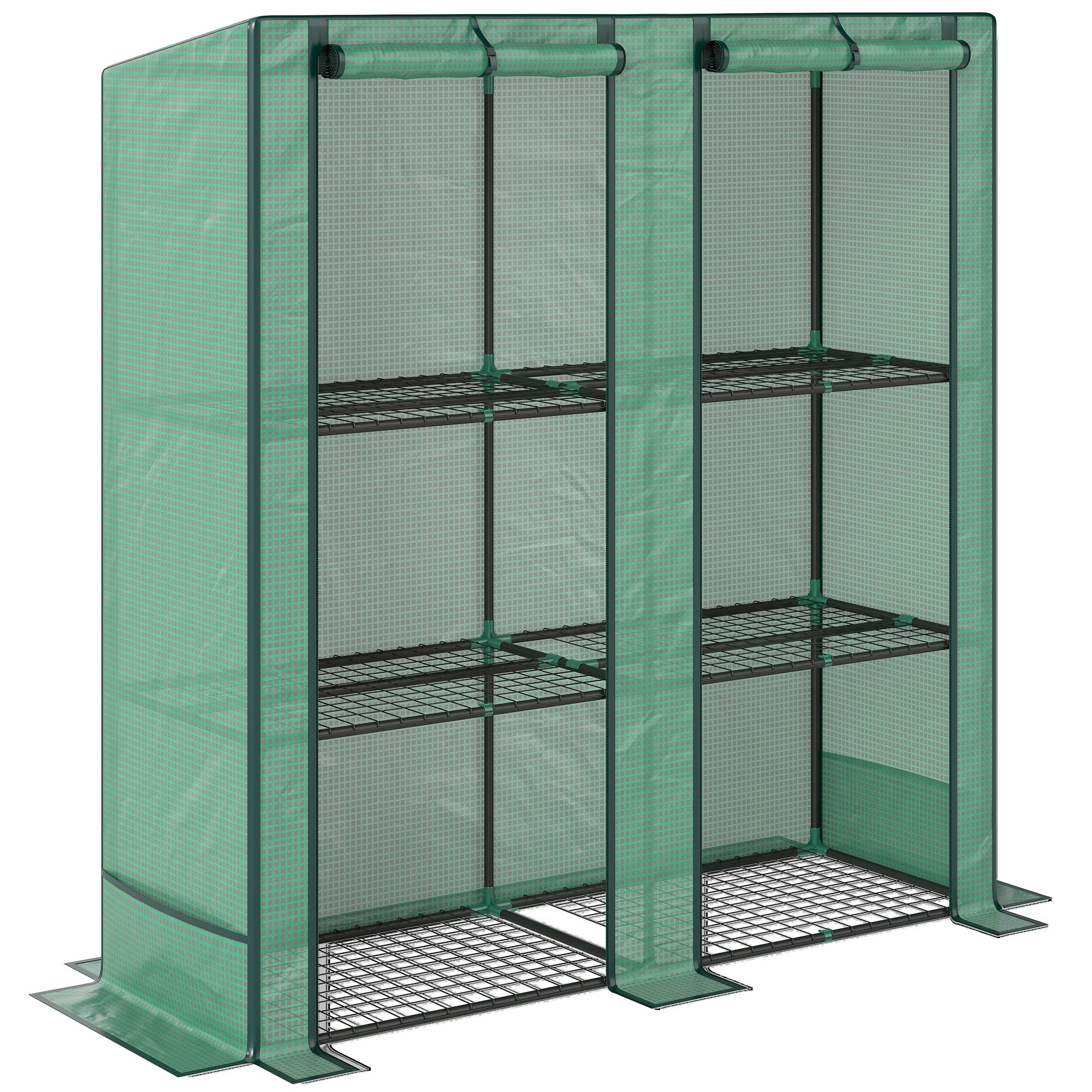 Outsunny Three-Tier Mini Greenhouse - Green