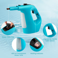 Multi-Surface Handheld Steam Cleaner with Safety Lock-Blue