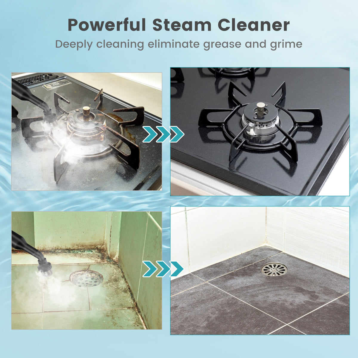 Multi-Surface Handheld Steam Cleaner with Safety Lock-Blue