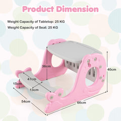 Multi-functional Convertible Kids Activity Table Set-Pink