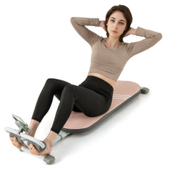 Multifunctional Sit Up Bench with 3 Gear Adjustable Angles and Length-Pink