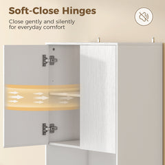 HOMCOM 170 cm Kitchen Pantry Cabinet, Freestanding Storage Cabinet with Soft-Close Hinges, White Wood Effect