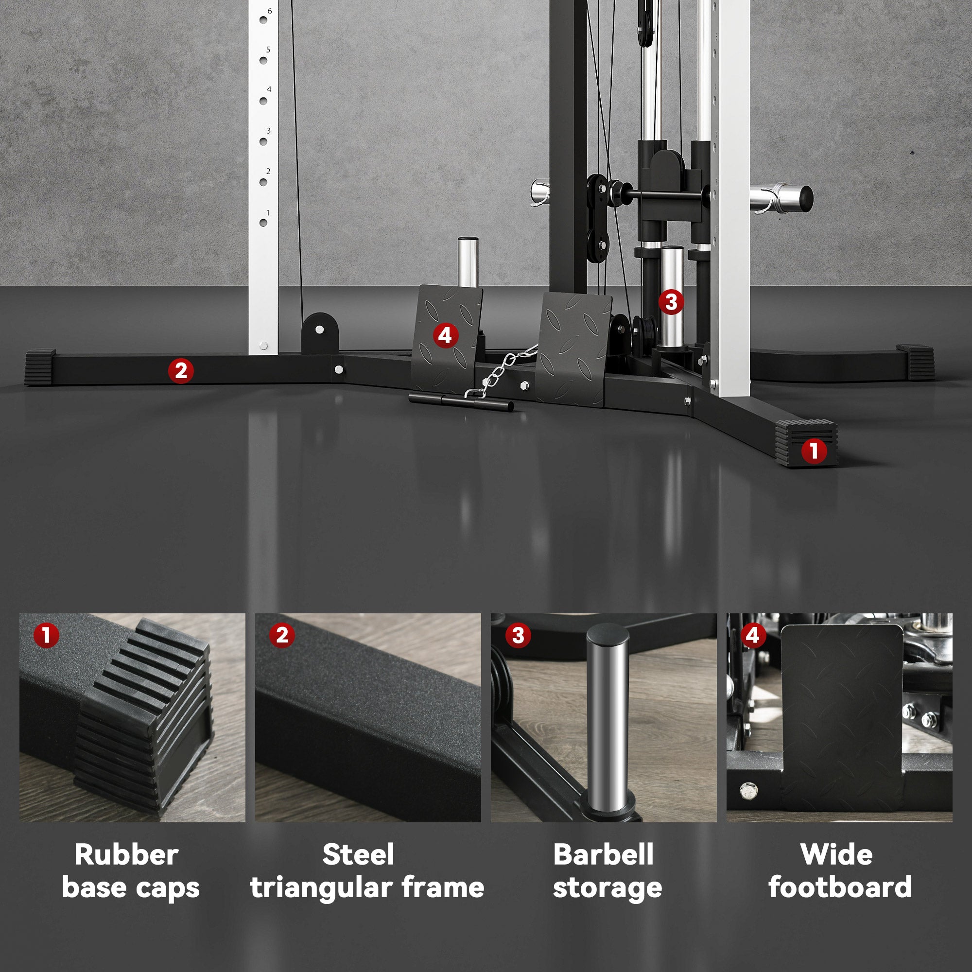 SPORTNOW Home Gym Machine, Multifunctional Gym Equipment with High and Low Pulleys, Pull Up Bar, 15-Position Adjustable Strength Training Workout Station for Full Body Fitness