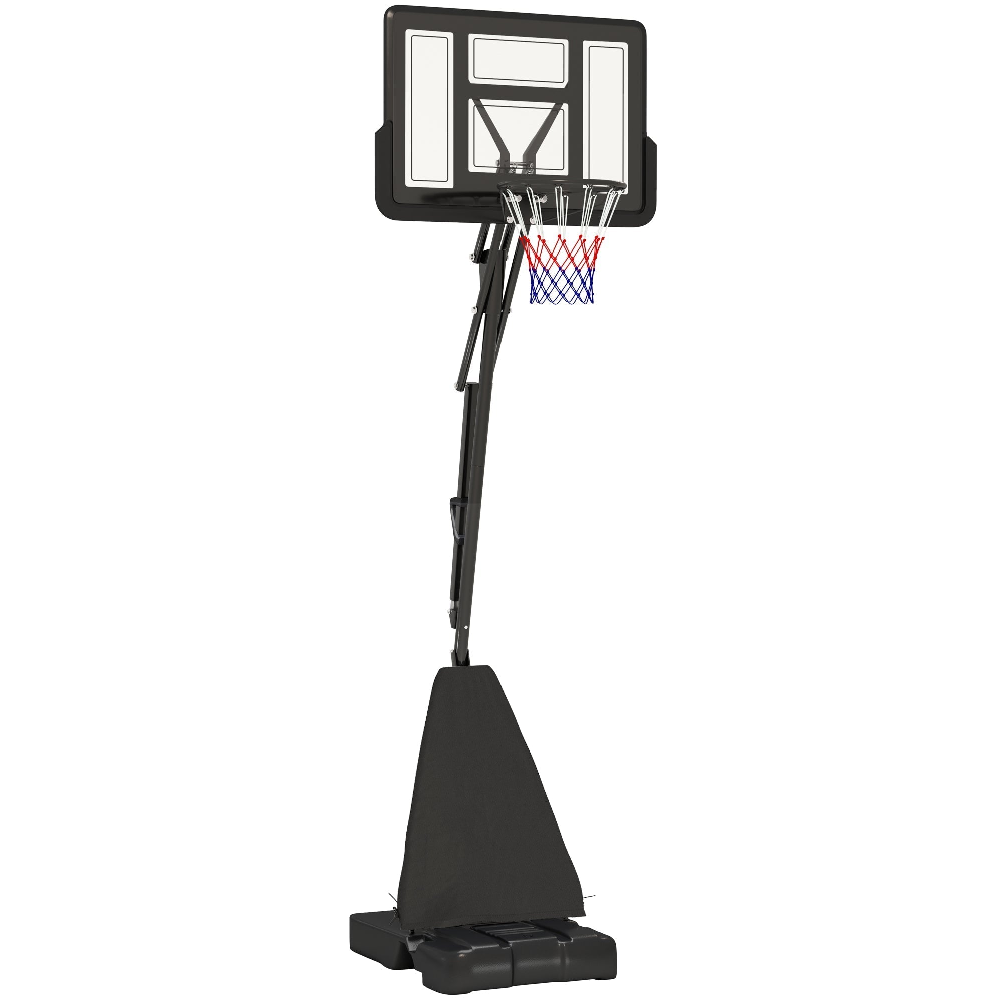 SPORTNOW 245-305cm Adjustable Basketball Hoop and Stand, with Wheels, Black