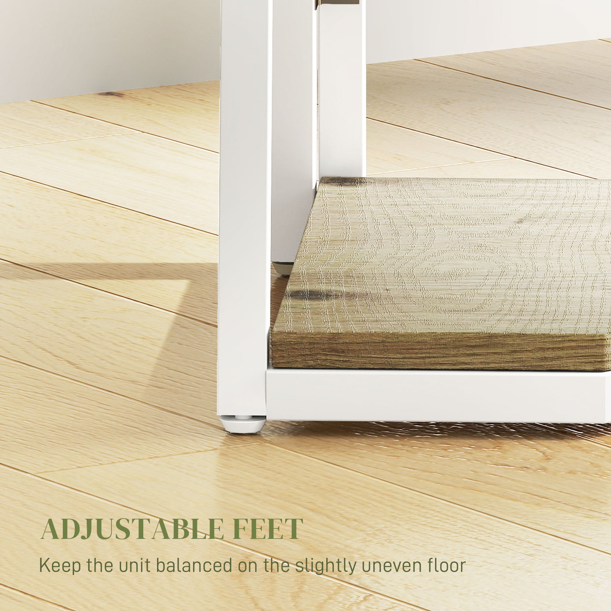 HOMCOM Five-Tier Corner Shelf - White/Wood-Effect