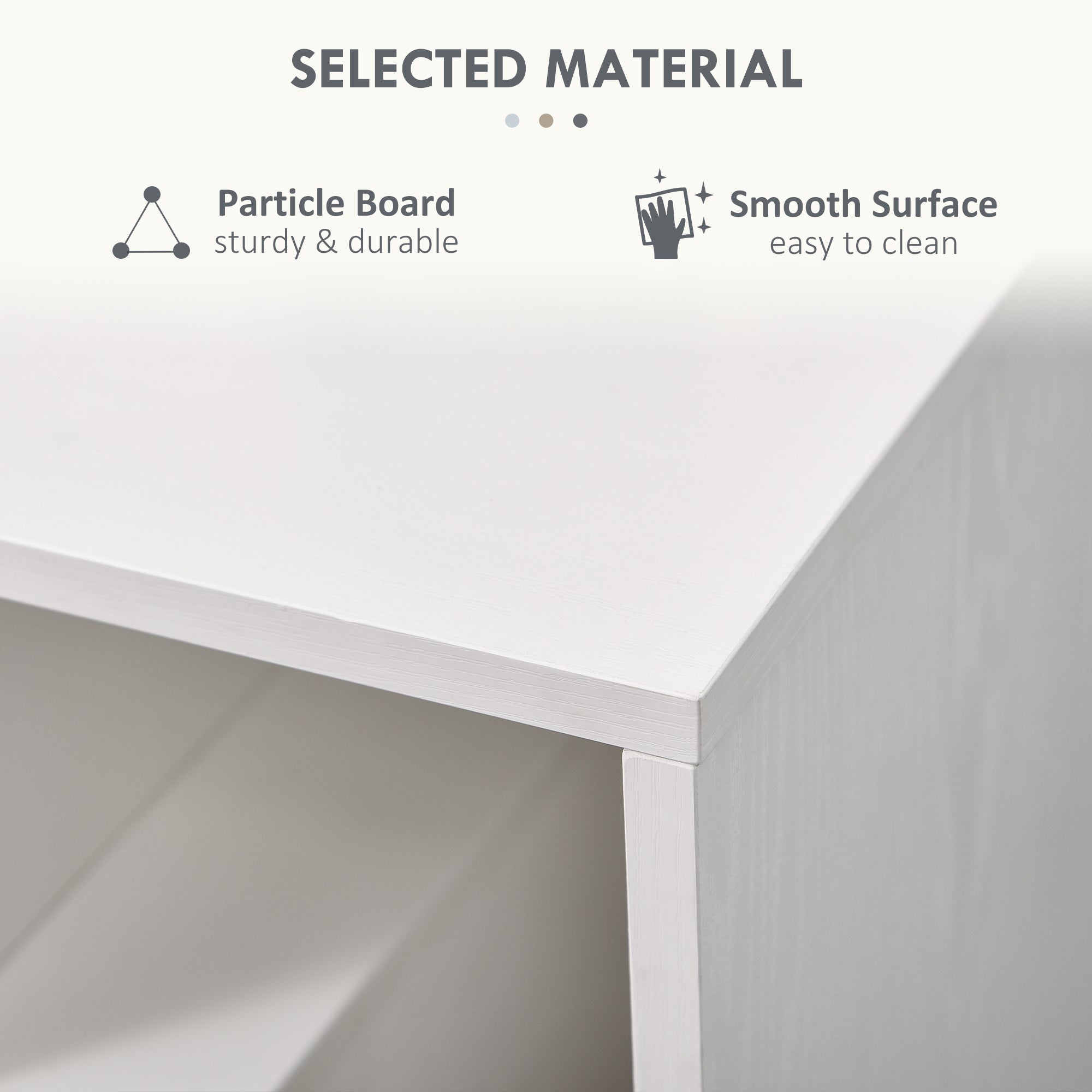 HOMCOM Side Table, 3 Tier End Table with Open Storage Shelves for Living Room, Bedroom, Set of 2, White