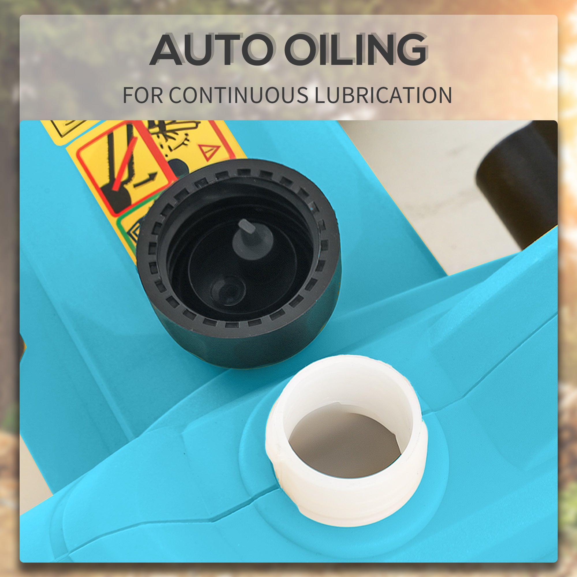 DURHAND Aluminium Chainsaw with Double Brake Protection and Bar Cover, 2000 W, 40 cm, for Wood, Trees and Branches, Blue