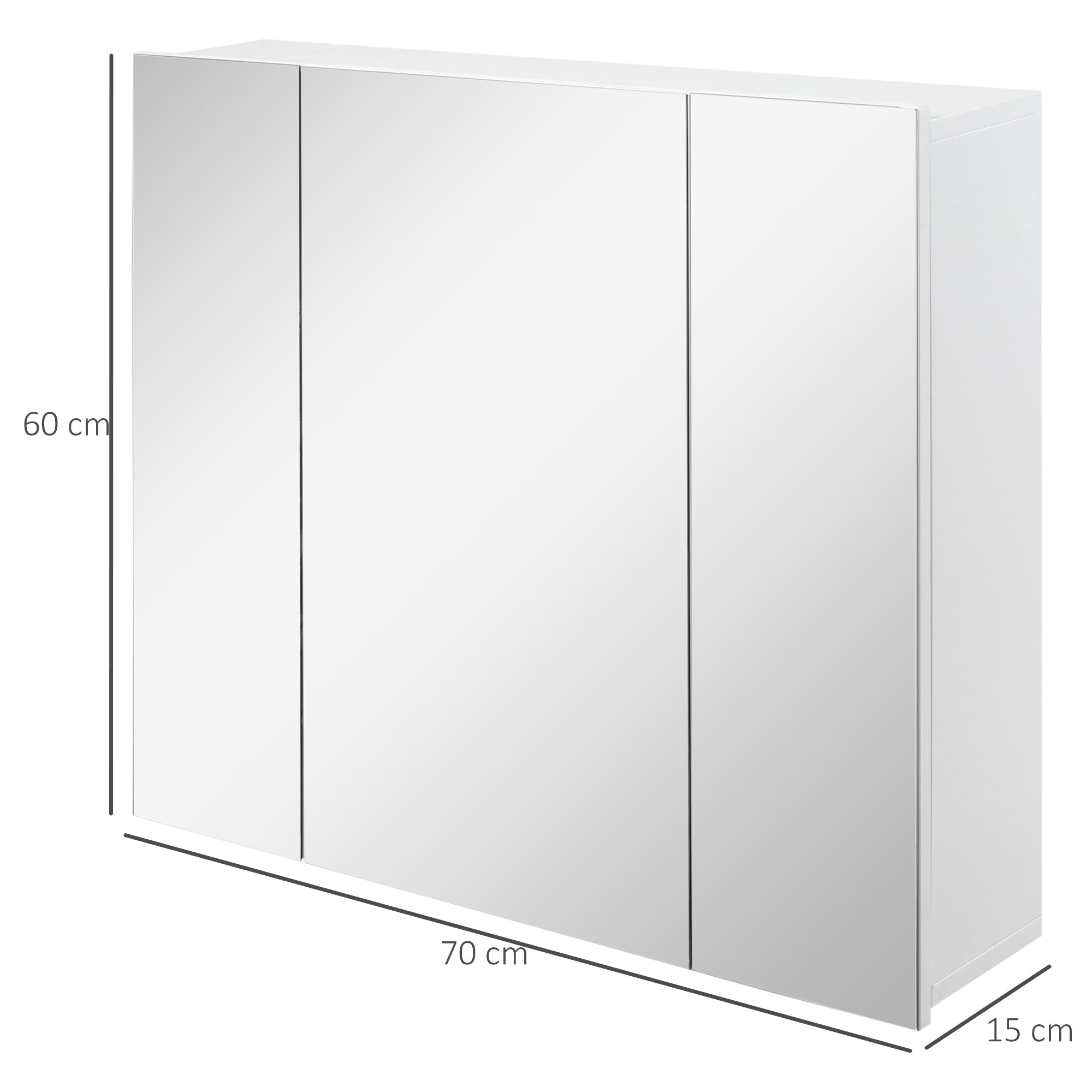 kleankin Wall Mounted Mirror Cabinet - White