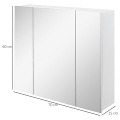 kleankin Wall Mounted Mirror Cabinet - White