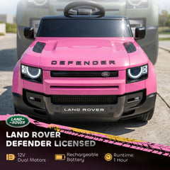 AIYAPLAY Land Rover Licensed 12V Kids Ride on Car with Remote, Suspension, Slow Start, 3 Speeds, Lights, Music, Horn, Pink
