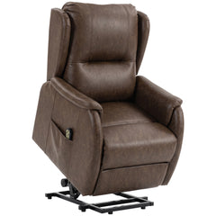 HOMCOM Power Lift Recliner Chair, Dual Motor Electric Lift Chair for Elderly with Remote Control, Brown