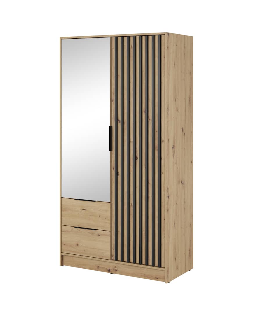 Nelly Hinged Door Wardrobe 105cm [Mirror] - product image 5