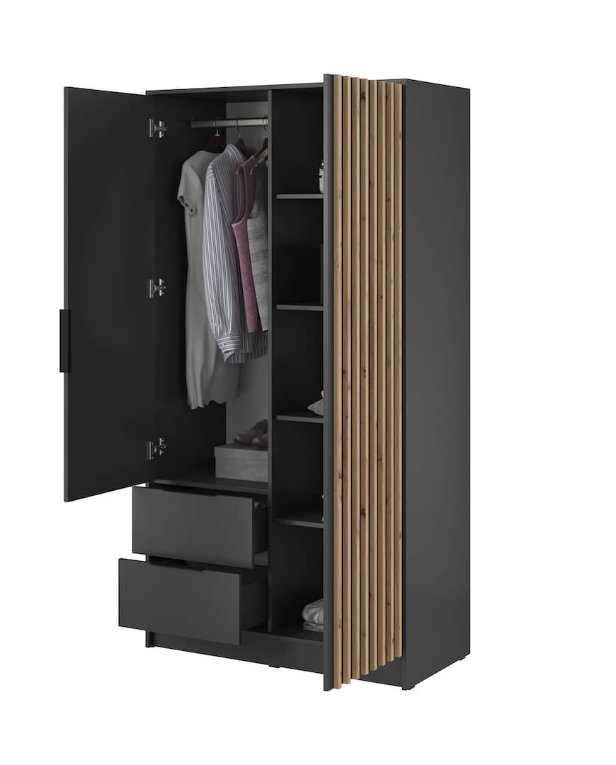 Nelly Hinged Door Wardrobe 105cm [Mirror] - product image 9