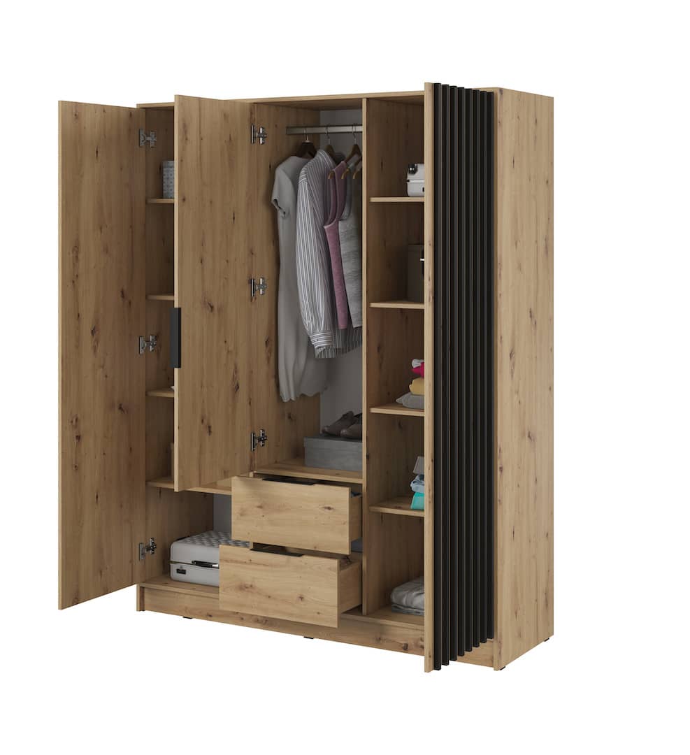 Nelly Hinged Door Wardrobe 155cm [Mirror] - product image 6