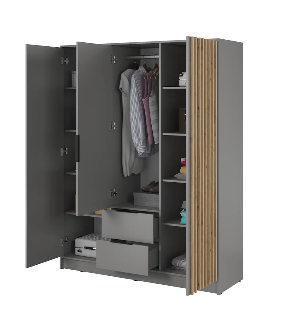 Nelly Hinged Door Wardrobe 155cm [Mirror] - product image 12