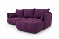 Corner Sofa Bed NESSA Aubergine
