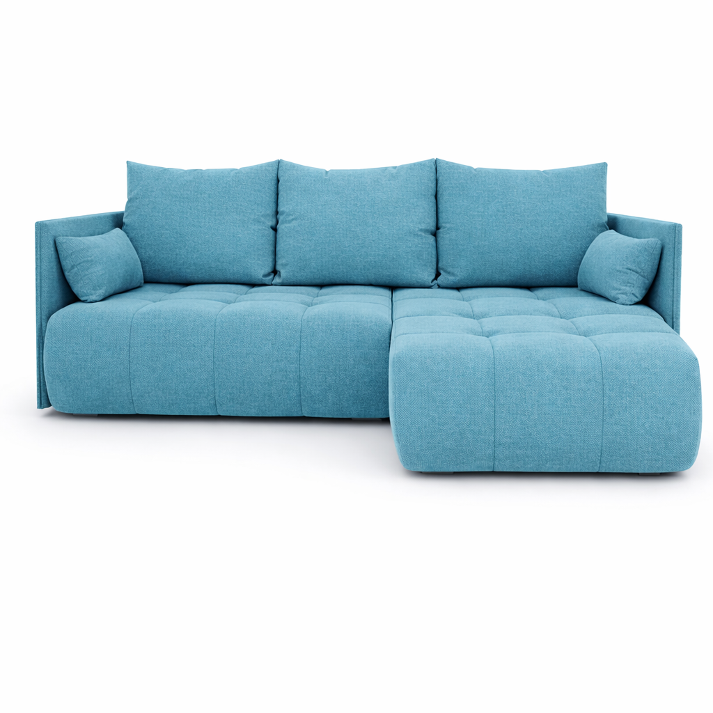 Corner Sofa Bed NESSA Duck Egg Blue