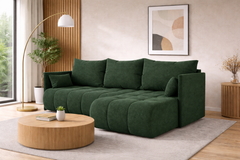 Corner Sofa Bed NESSA Deep forest green