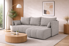 Corner Sofa Bed NESSA Light grey