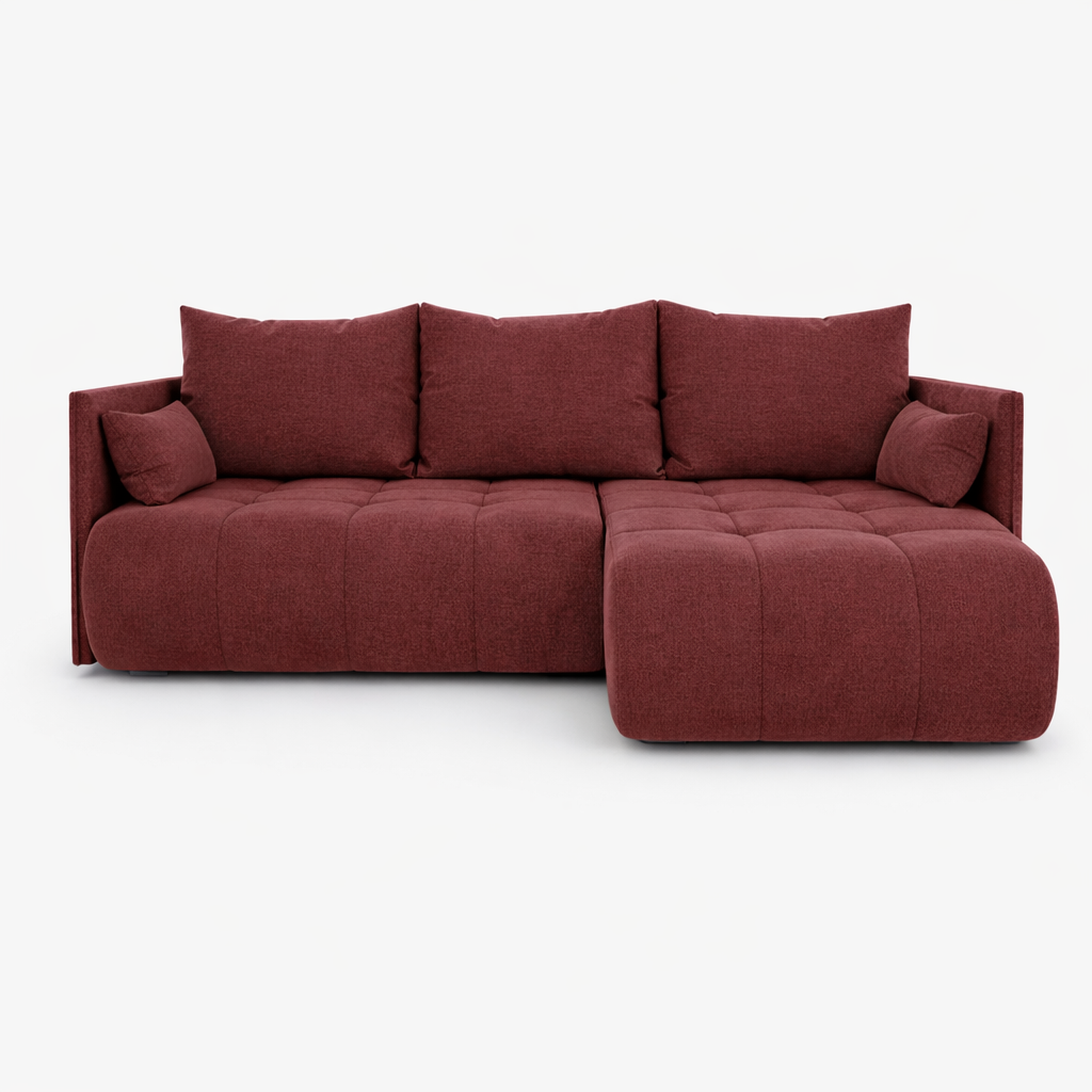 Corner Sofa Bed NESSA Burgundy