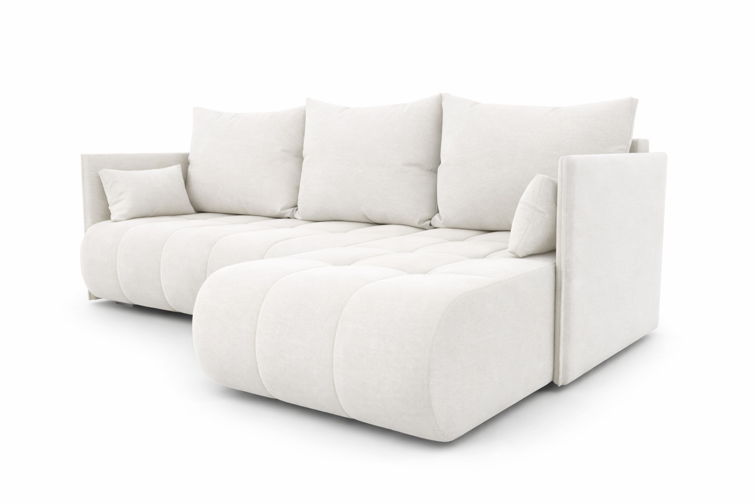 Corner Sofa Bed NESSA Soft White