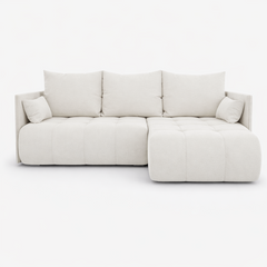 Corner Sofa Bed NESSA Soft White