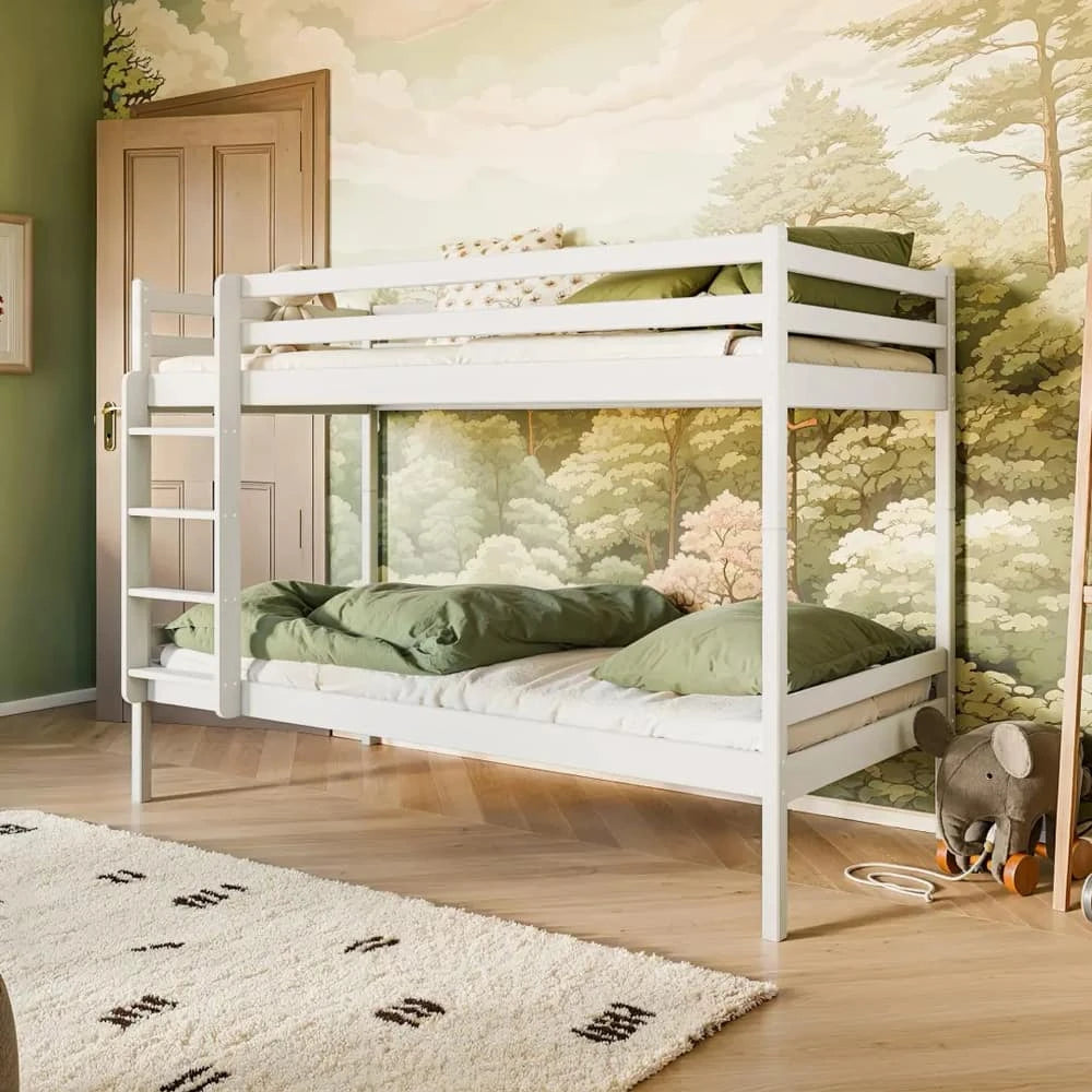 Wooden Bunk Bed Nico in White
